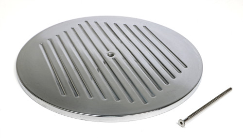 14" Round Polished Aluminum Air Cleaner Top; Pinstripes Ball-Milling | 5182490