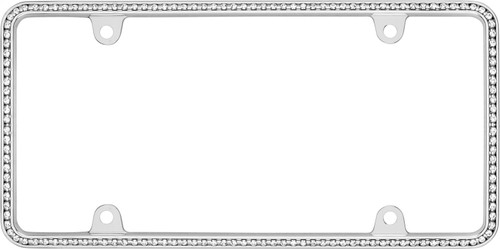 Diamondesque License Plate Frame (Chrome, Clear) | CAC18130
