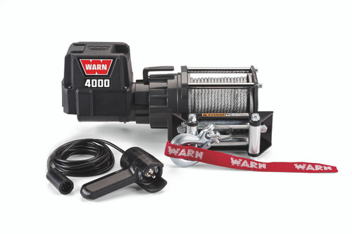 4000 DC 12V Electric Winch, 43' Steel Rope, w/ Corded Remote | WRN94000