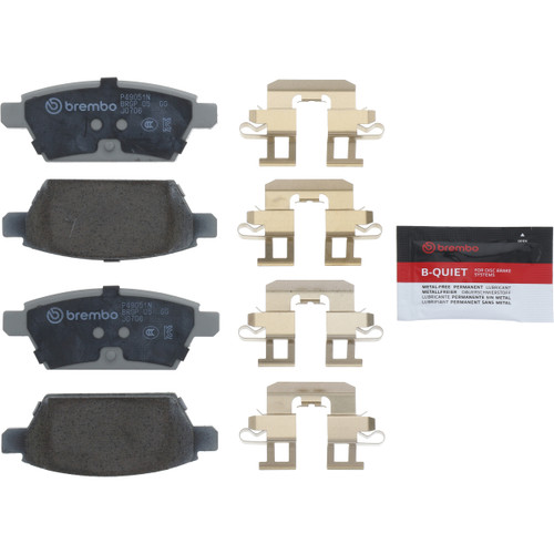 Premium NAO Ceramic OE Equivalent Rear Disc Brake Pad Set | BBBP49051N