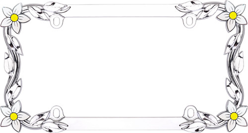 Daisy License Plate Frame (Chrome) | CAC19130