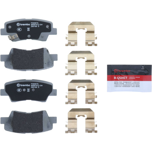 Premium NAO Ceramic OE Equivalent Rear Disc Brake Pad Set | BBBP30067N