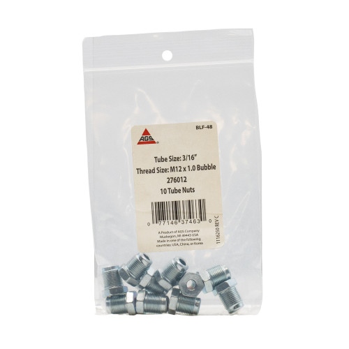 Steel Tube Nut, 3/16 (M12x1.0 Bubble) | AGSBLF-48