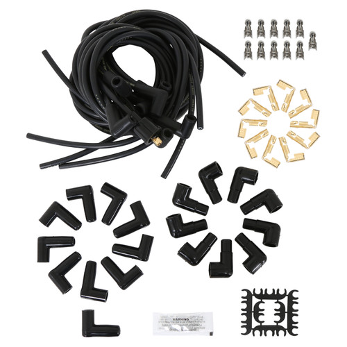 Spark Plug Wire Set, 8mm, Graphite Core, Black Wire w/Black 90 Deg Boots | ACC4041K