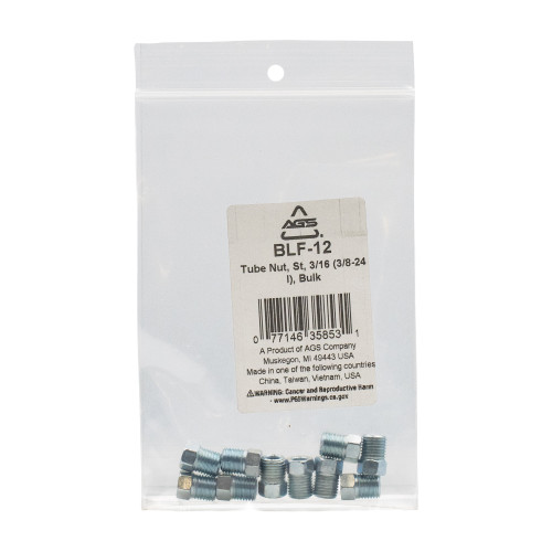 Steel Tube Nut, 3/16 (3/8-24 Inverted) | AGSBLF-12