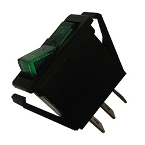 20A 12V On-Off Slim Illuminated Rocker Switch - Green | 1139413-3-11