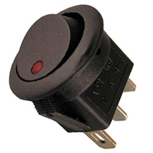10A 12V On-Off Round Rocker with LED Switch - Red | 1139415-5-11
