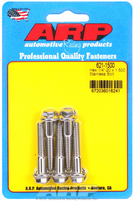 1/4-20 x 1.500 hex SS bolts | 913621-1500