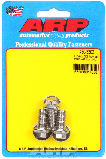 Stainless Steel hex alternator bracket bolt kit | 913430-3302