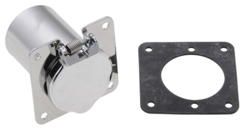 Weatherproof receptacle only - four hole square flange - chrome plated | 5258606080