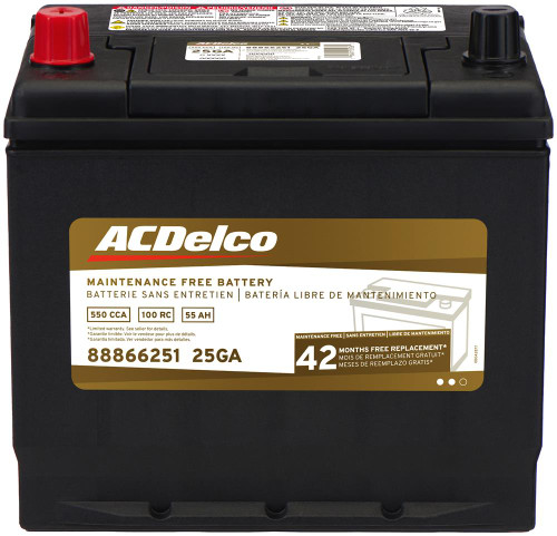 Battery, BCI Group 25, 42 Month Warranty, CCA 550 | ACD25GA