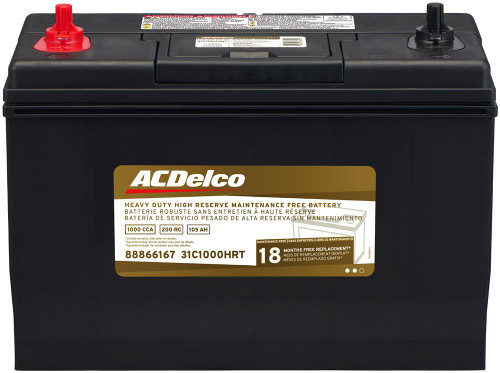 Battery, BCI Group 31, 18 Month Warranty High Reserve Heavy Duty, CCA 1000 | ACD31C1000HRT