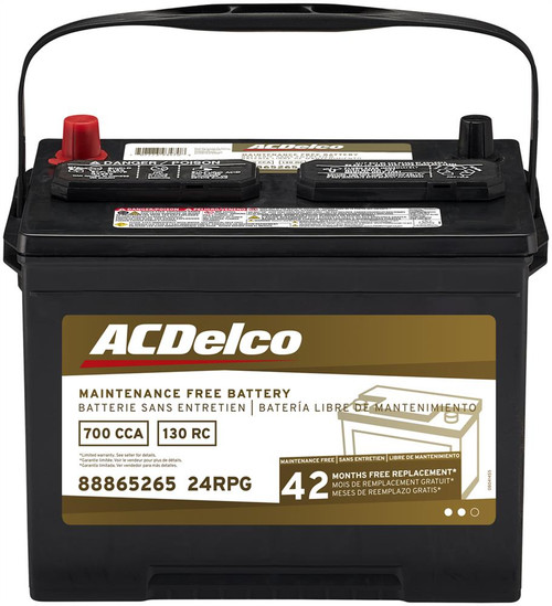 Battery, BCI Group 24R, 42 Month Warranty, CCA 700 | ACD24RPG