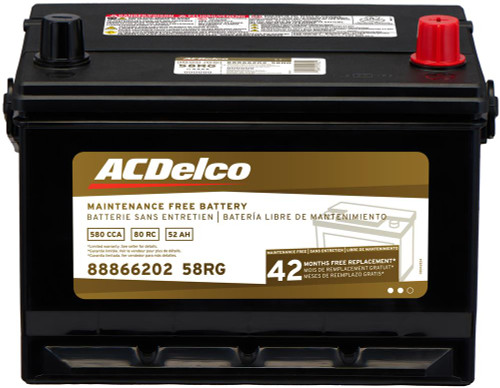 Battery, BCI Group 58R, 42 Month Warranty, CCA 580 | ACD58RG