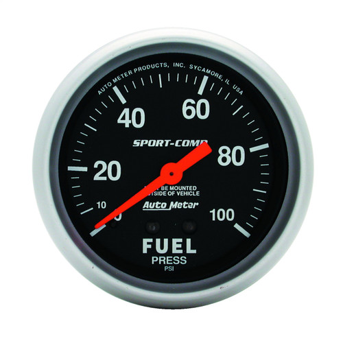 2-5/8" Fuel Pressure, 0-100 Psi, Sport-Comp | AUM3412