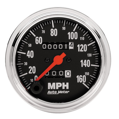Speedometer Gauge 3-3/8", 0-160 Mph, Traditional Chrome | AUM2494