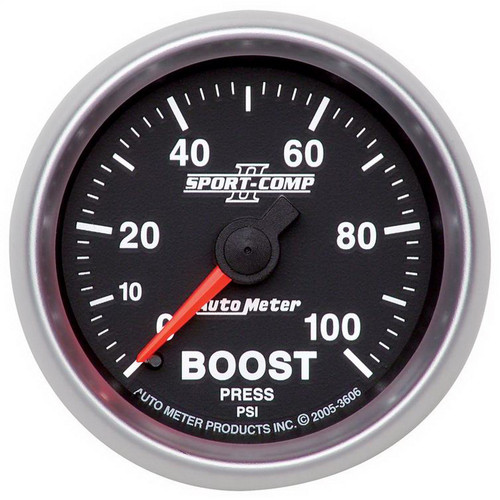 Mechanical Boost Gauge 2-1/16", 0-100 Psi, Sport-Comp Ii | AUM3606