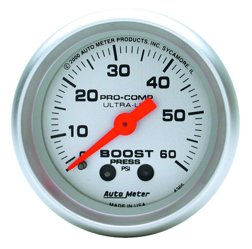 Mechanical Boost Gauge 2-1/16", 0-60 Psi, Ultra-Lite | AUM4305