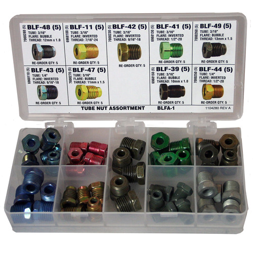 Tube Nut Fitting Assortment, 9 SKU, BLFA-1 | AGSBLFA-1