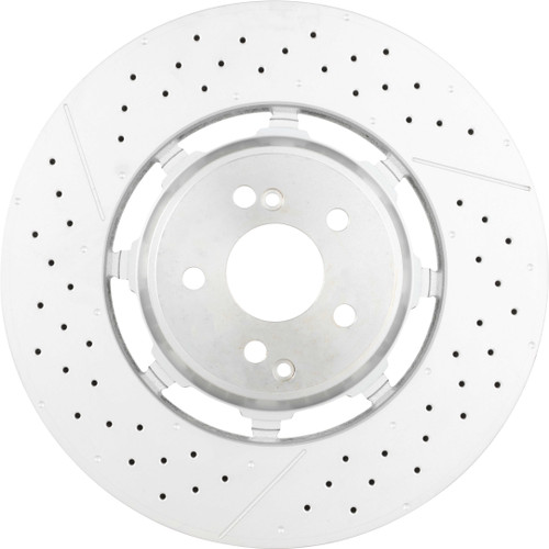 Premium Dual Cast Vented Drilled/Grooved UV Coated Front Brake Rotor | BBB09.B848.33