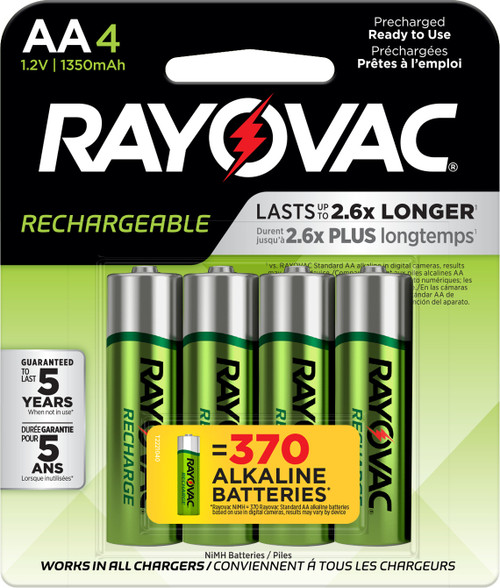 Rechargeable NiMH AA Batteries, 4 Pack | 322LD715-4OP