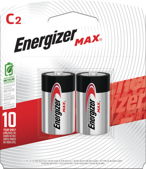 MAX C Batteries (2 Pack), C Cell Alkaline Batteries | EZRE93BP-2