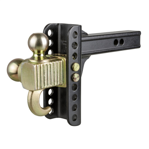 Adjustable Trailer Hitch Ball Mount; Tow Hook Step; 2-Inch Receiver; 6-Inch Drop; 2 and 2-5/16-Inch Balls; 14;000 lbs | CRT45904