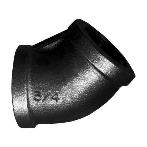 Black Iron 45° Elbow - 3/4" FPT | 027BI-105-E