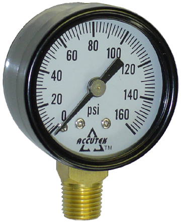 0-160PSI Dry Gauge - 2.5" Face - 1/4" MPT Stem | 027PG-160SD25