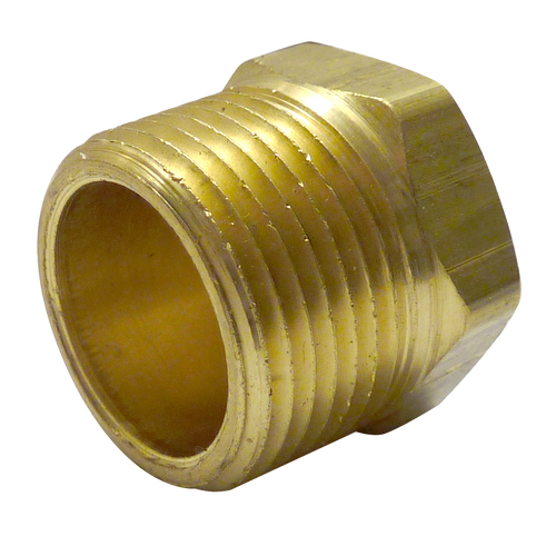 Brass Solid Hex Head Plug - 1/8 MPT | 027121S-A