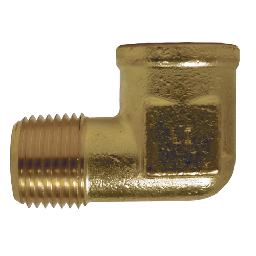 Brass 90º Elbow - 1/4 FPT x 1/4 MPT | 027116-B