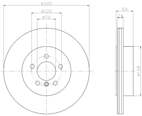 Coated Disc Brake Rotor | PGD355 119 281