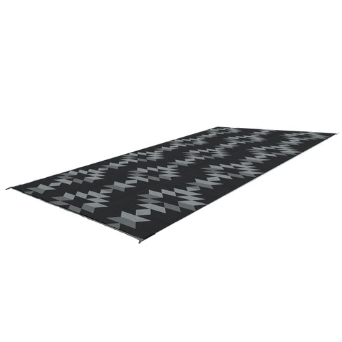 Monterrey Boho Outdoor Mat - 18' x 9' (Black/Grey) | 084881-KM-MB-GB-18