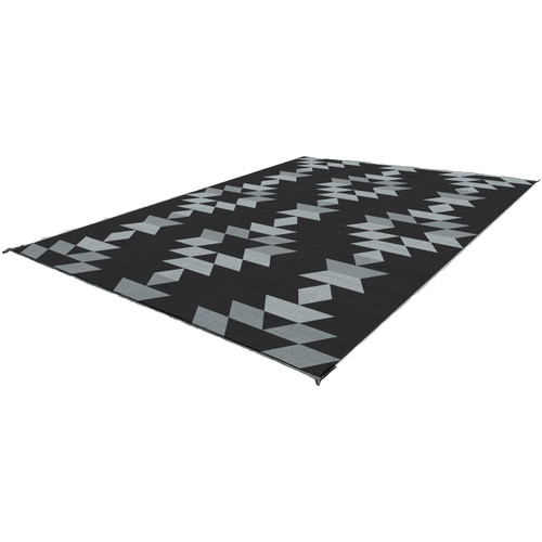 Monterrey Boho Outdoor Mat - 9' x 9' (Black/Grey) | 084879-KM-MB-GB-9