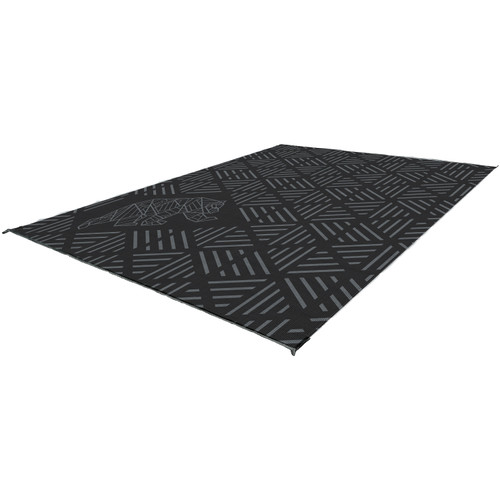Striped Peaks Outdoor Mat - 9' x 9' (Black/Grey) | 084883-KM-SP-GB-9