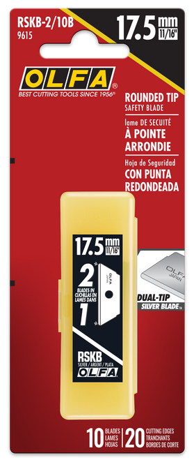 Dual-Edge Rounded-Tip Safety Blade, Pack of 10 | OLFRSKB-2/10B