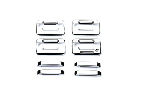 Door Handle Covers Set, Chrome, w/o Passenger Keyhole, Ford F-150 (Except Heritage) | 76P401012