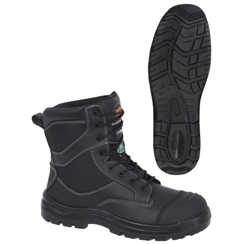 Leather Safety Work Boot - Composite Toe/Plate - Metal-Free - Black- 11 | SWXV4610870-11