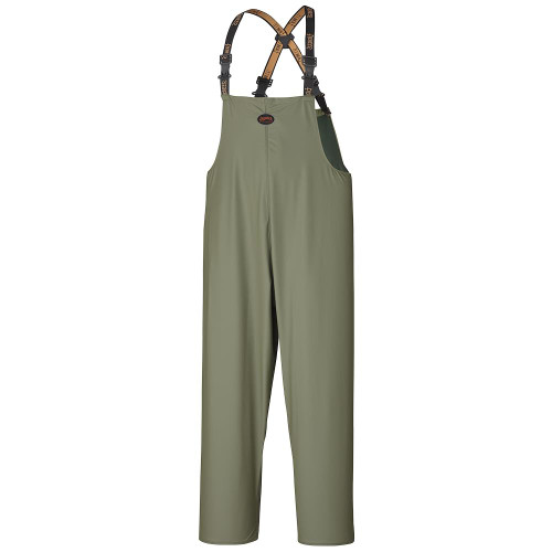 Dry King® Bib Pants - PU Stretch - 100% Waterproof - Olive - 2XL | SWXV3020340-2XL