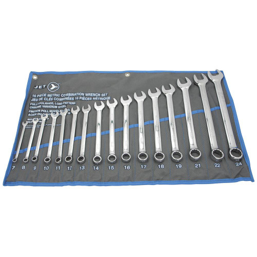 Long Metric Fully Polished Combination Wrench Set - 16 pc | SWX700185