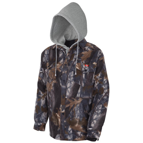Quilted Polar Fleece Hooded Shirt – Camouflage – M | SWXV3080490-M