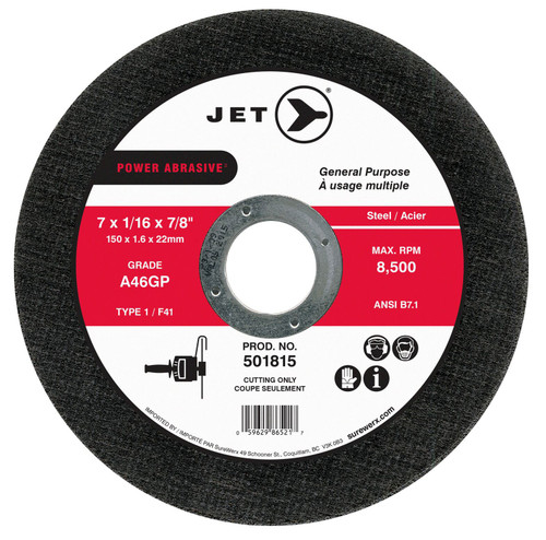 7 x 1/16 x 7/8 A46GP Power Abrasive T1 Cut-Off Wheel | SWX501815