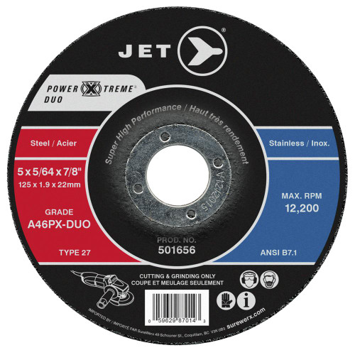 A46PX-DUO Power-Xtreme DUO T27 Cutting and Light Grinding Disc - 5" x 5/64" x 7/8" | SWX501656