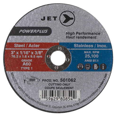 3 x 1/16 x 3/8 A60 POWERPLUS T1 Cut-Off Wheel | SWX501062
