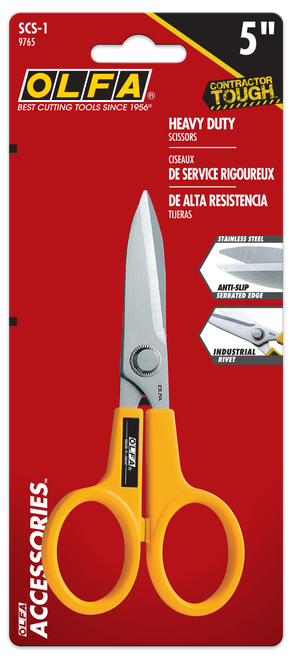 Stainless-Steel Serrated-Edge Scissors, 5-Inch | OLFSCS-1