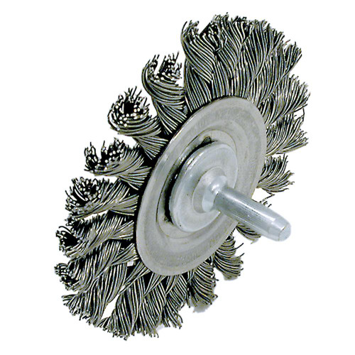3 x 1/4" Shaft Mounted Knot Twisted Radial Brush | SWX553742