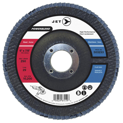 6 x 7/8" Z60 POWERBLEND T29 Zirconia Flap Discs | SWX503233