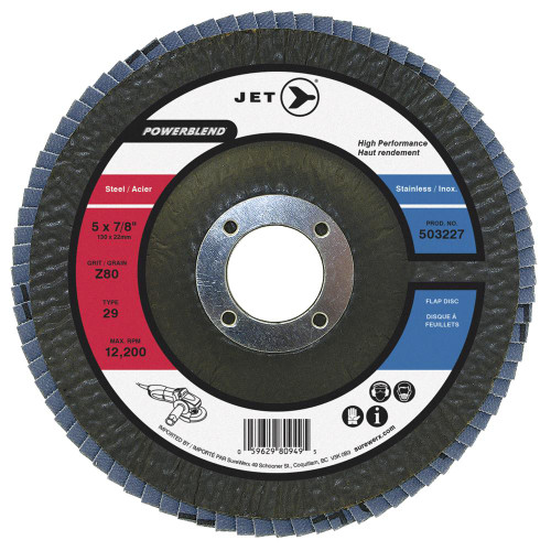 5 x 7/8" Z40 POWERBLEND T29 Zirconia Flap Discs | SWX503223