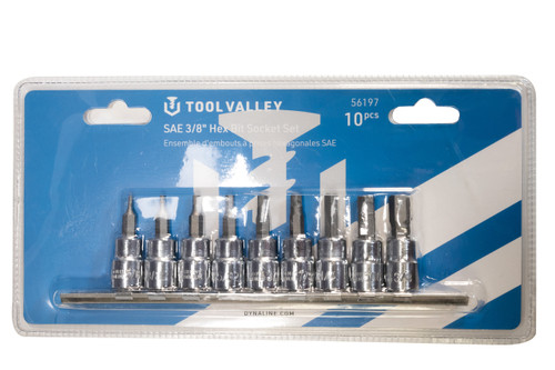 SAE 3/8" Hex Bit Socket Set – 10 Pc | TCT56197