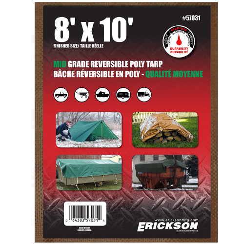 8'X10' Reversible Mid Grade Poly Tarp Brown/Green | 35457031